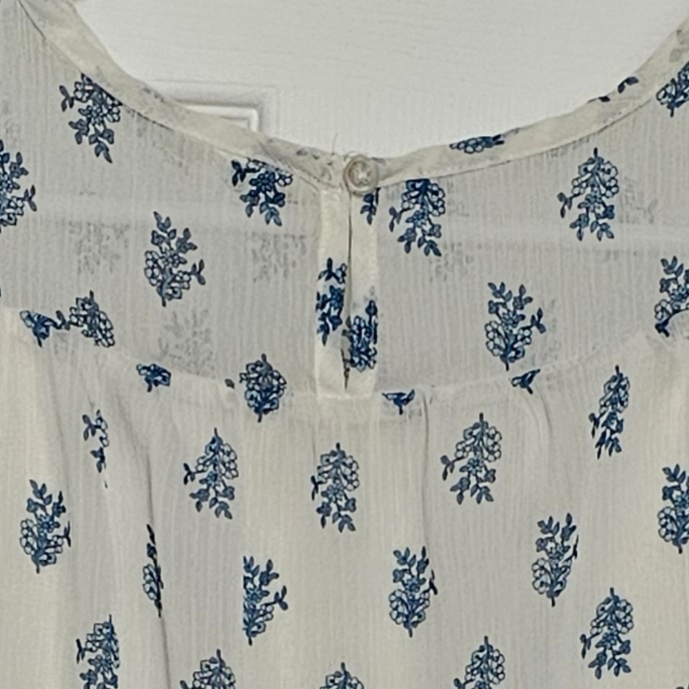 Wonder Nation White and Blue Ruffled Tiered Blouse - Picture 2 of 4